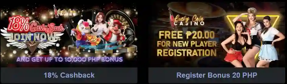18% Cashback & Register Bonus 20 PHP